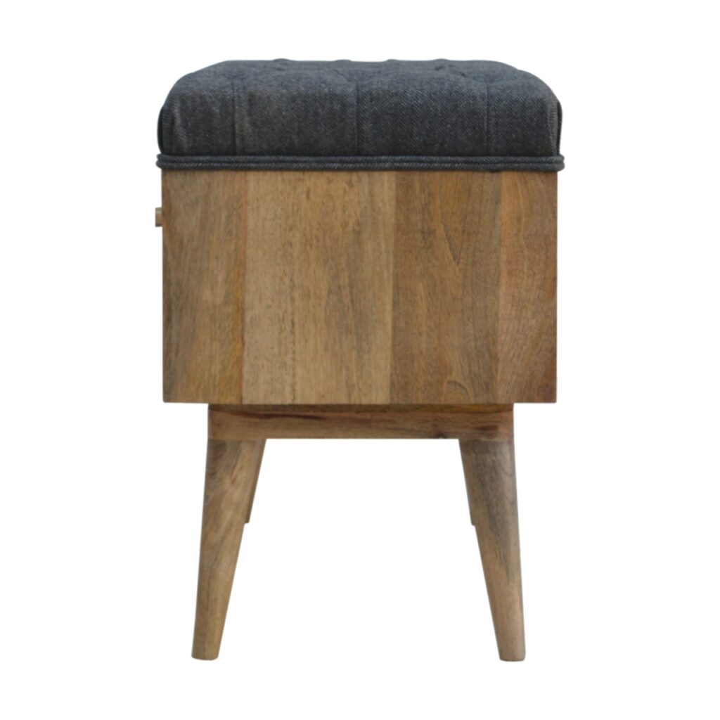 Grey Tweed Diamond Bench - Image 8