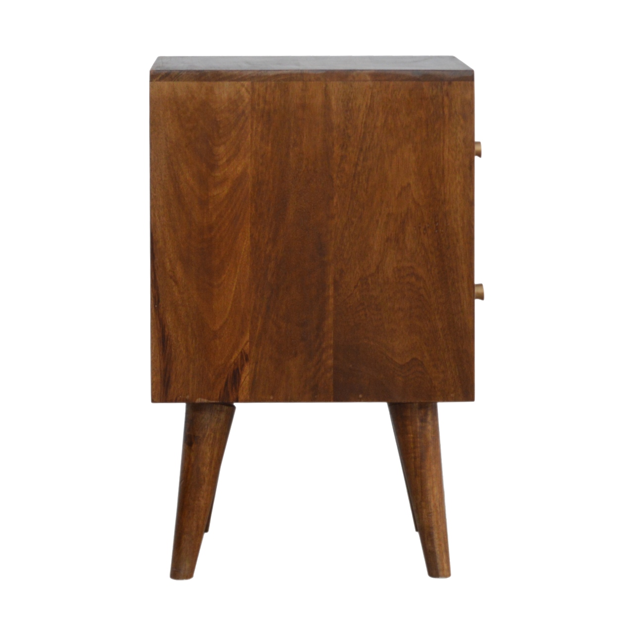 Chestnut Cube Carved Bedside - Image 8