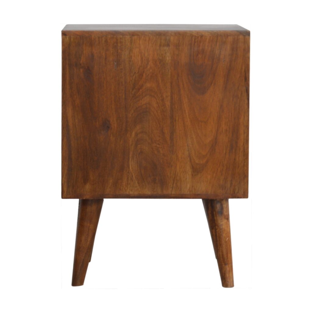 Diamond Carved Chestnut Bedside - Image 9