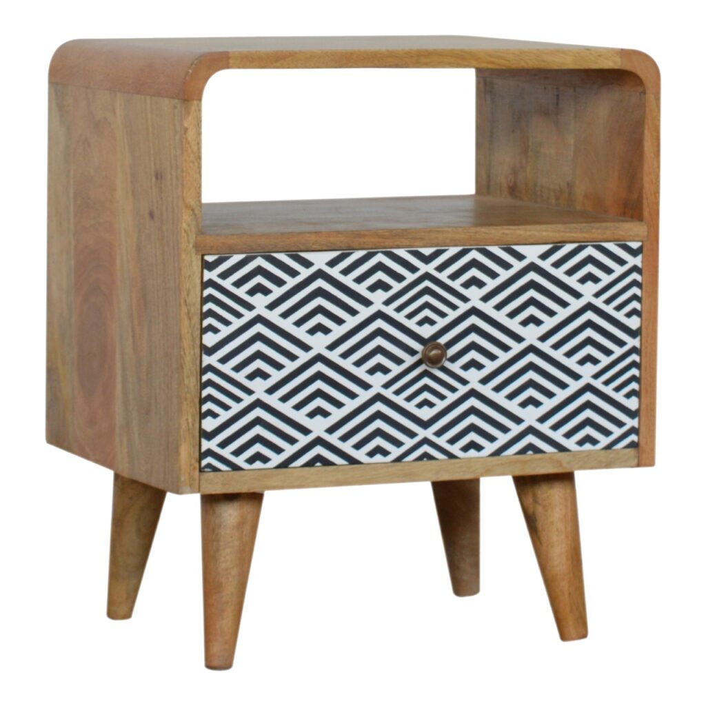 Mono Print Bedside with Open Slot - Image 2