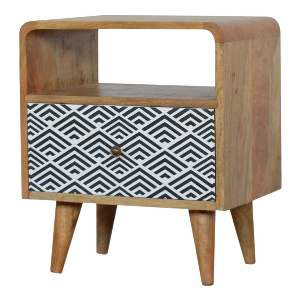 Mono Print Bedside with Open Slot - Image 3