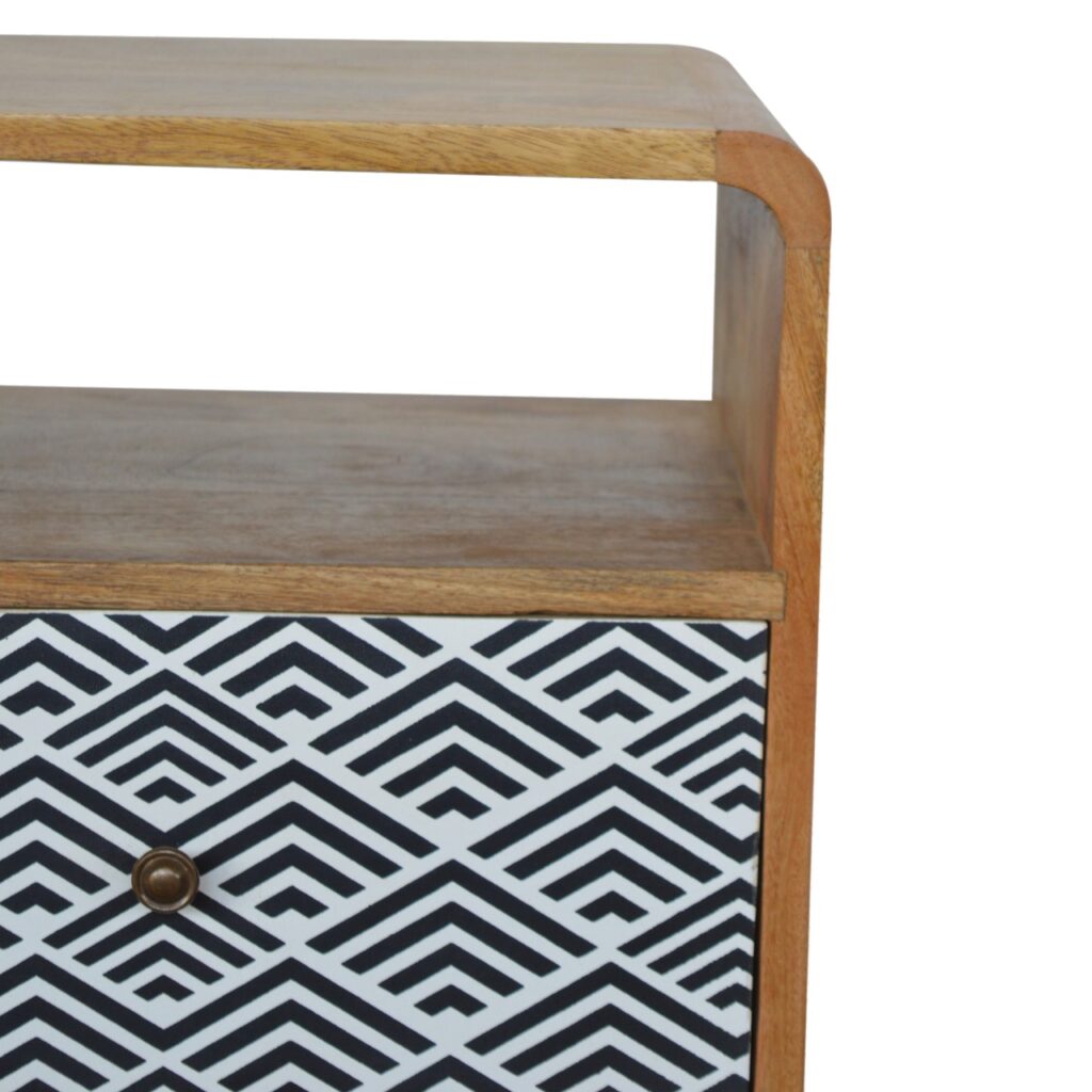Mono Print Bedside with Open Slot - Image 6