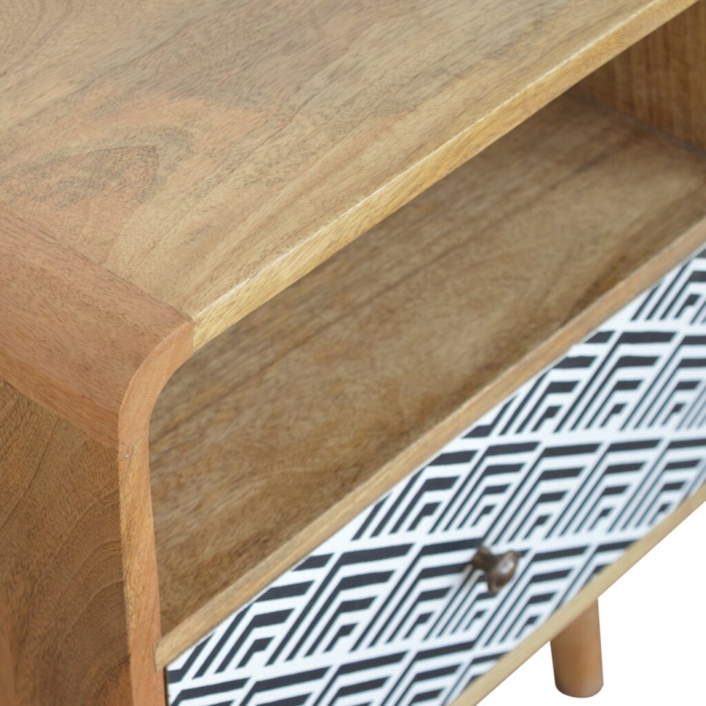 Mono Print Bedside with Open Slot - Image 4