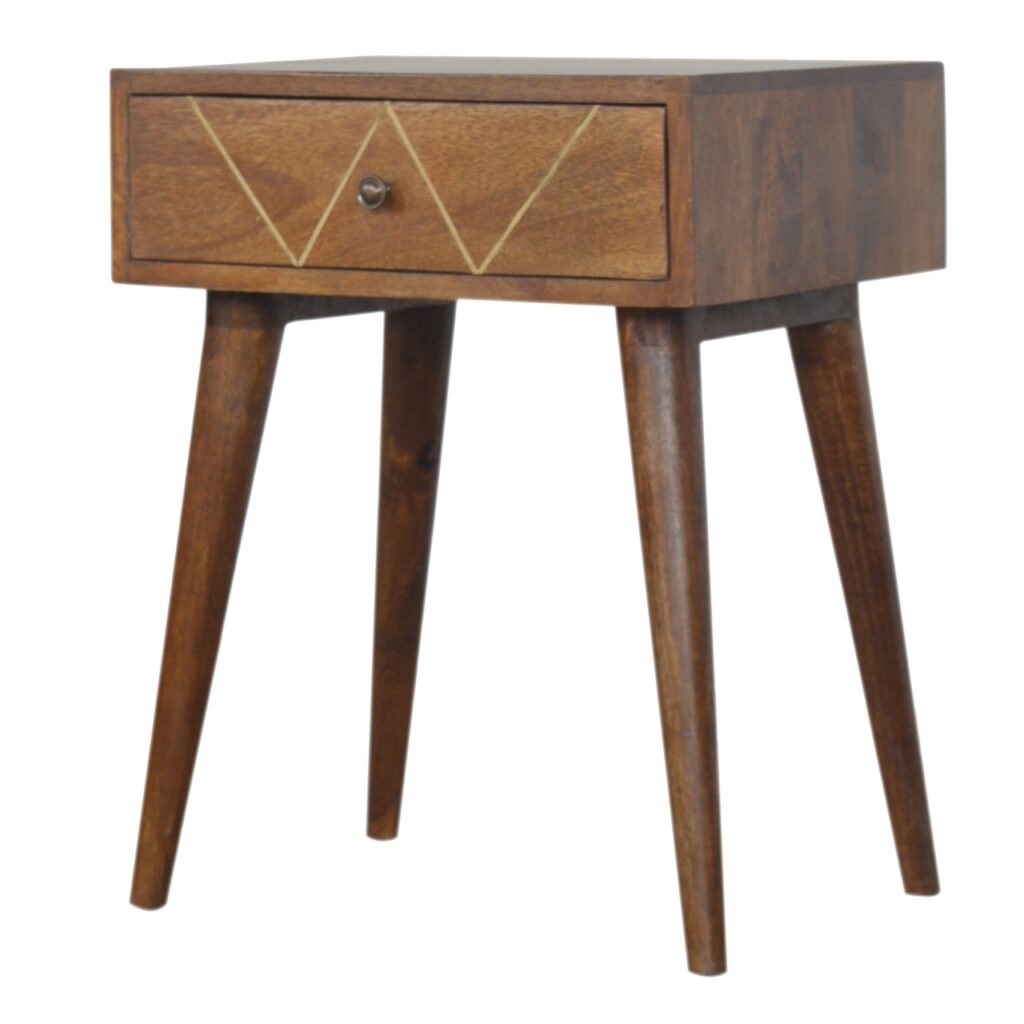Geometric Brass Inlay Bedside - Image 2