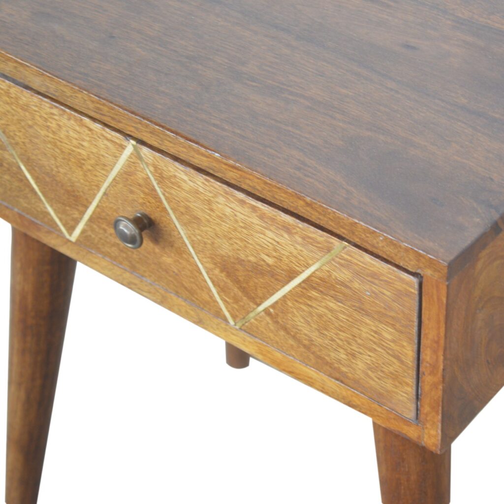 Geometric Brass Inlay Bedside - Image 7