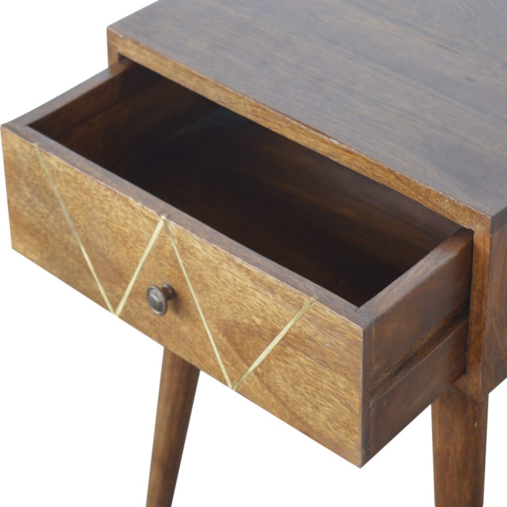 Geometric Brass Inlay Bedside - Image 5