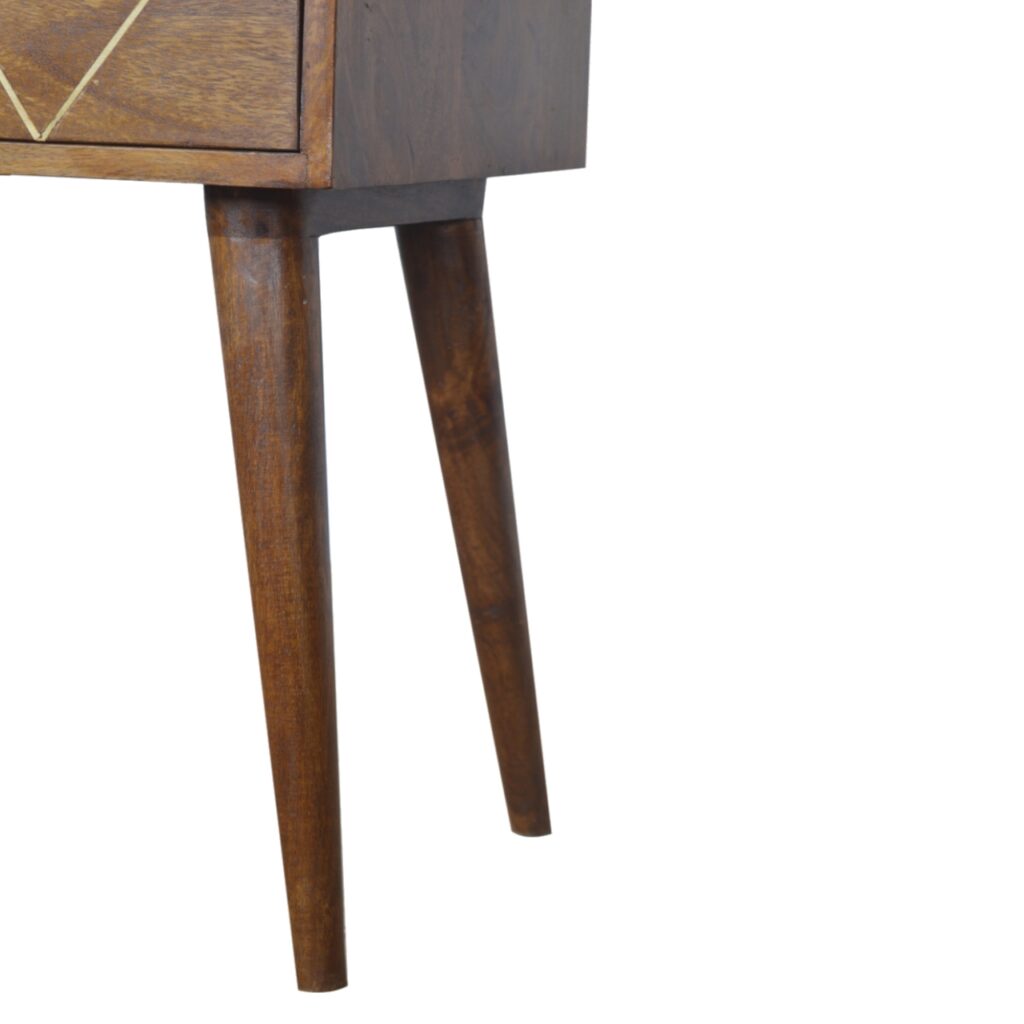 Geometric Brass Inlay Bedside - Image 6