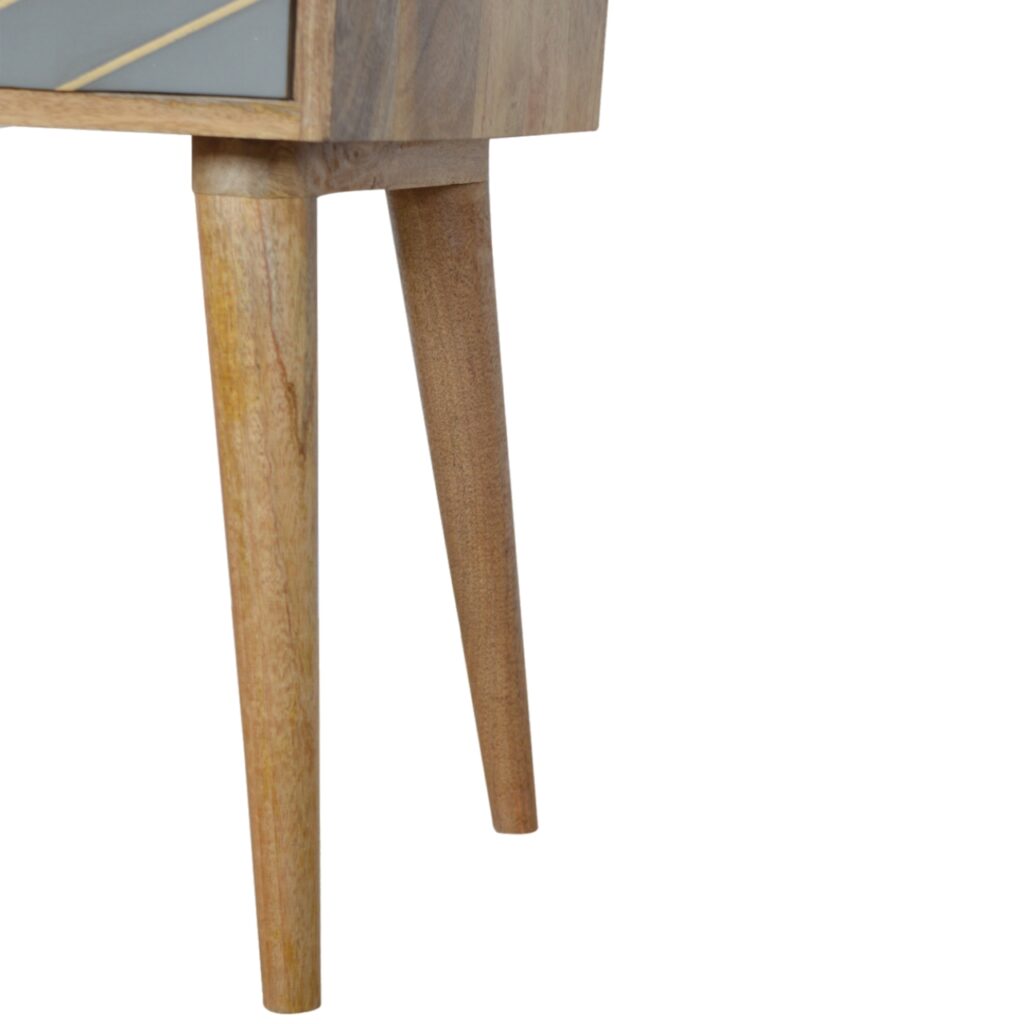 Sleek Cement Brass Inlay Bedside - Image 5