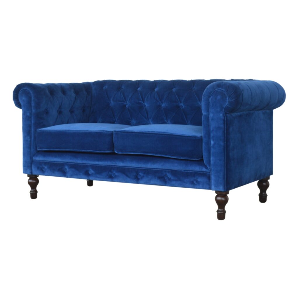 Royal Blue Velvet Chesterfield Sofa - Image 2