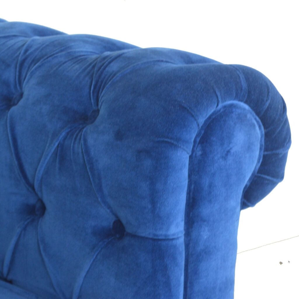 Royal Blue Velvet Chesterfield Sofa - Image 5