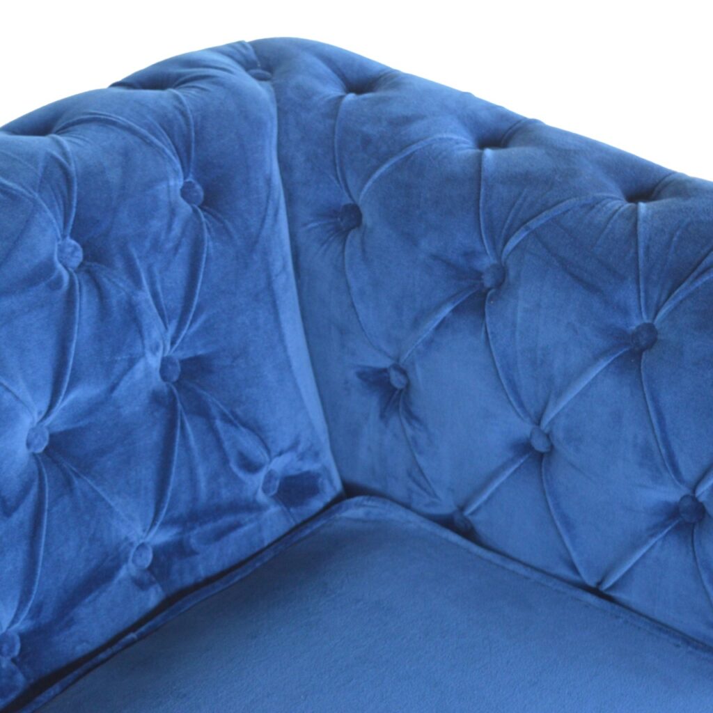 Royal Blue Velvet Chesterfield Sofa - Image 3