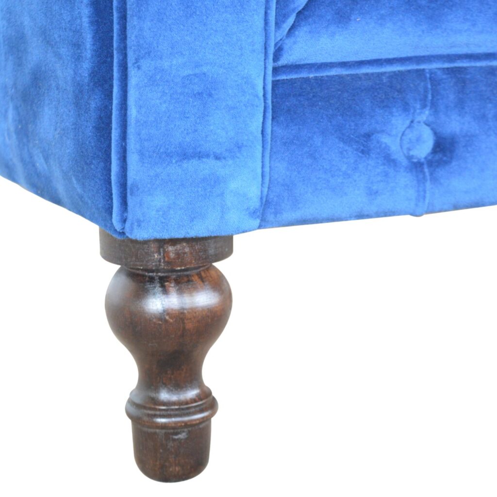 Royal Blue Velvet Chesterfield Sofa - Image 8