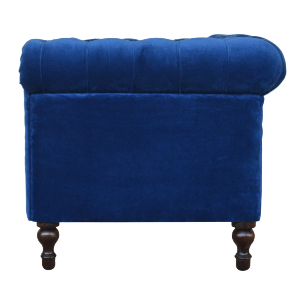 Royal Blue Velvet Chesterfield Sofa - Image 7
