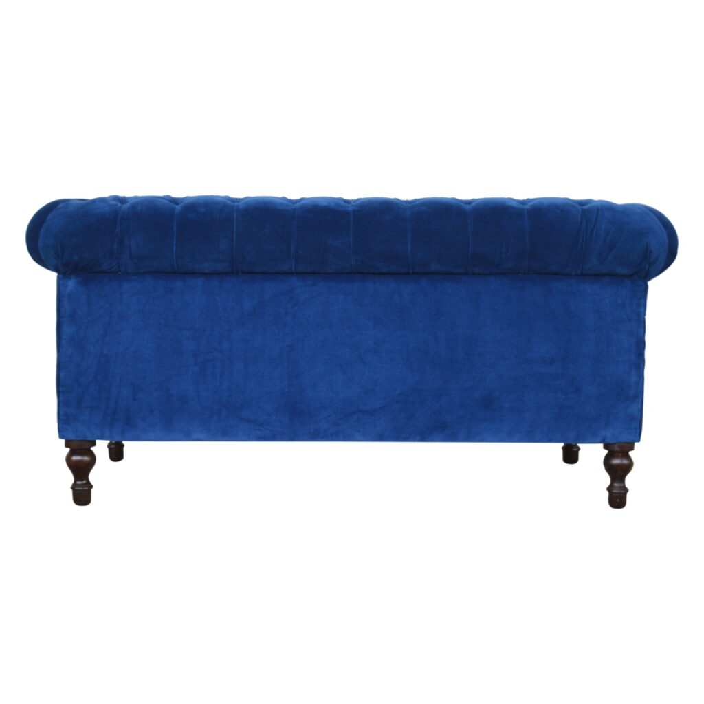 Royal Blue Velvet Chesterfield Sofa - Image 9