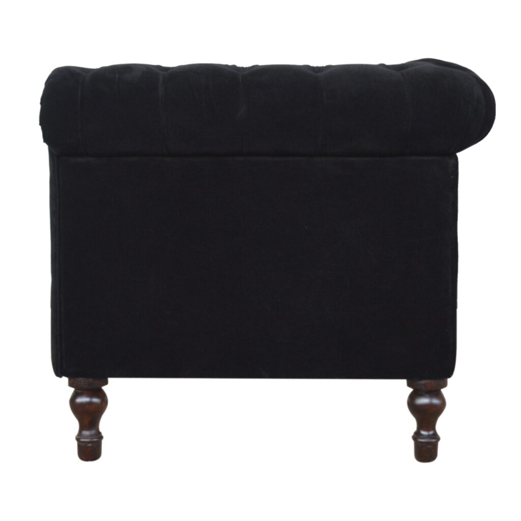 Black Velvet Chesterfield Sofa - Image 6