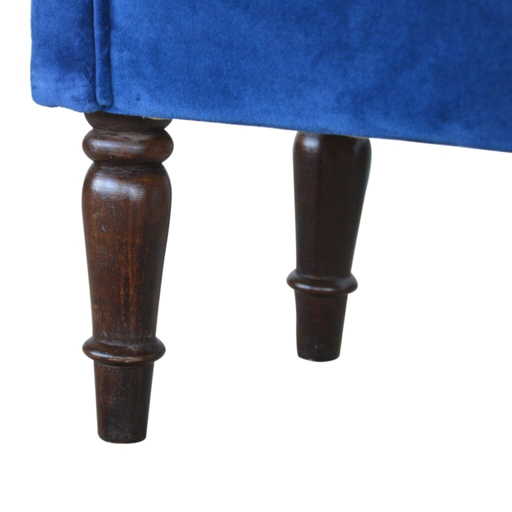 Royal Blue Velvet Bench - Image 8