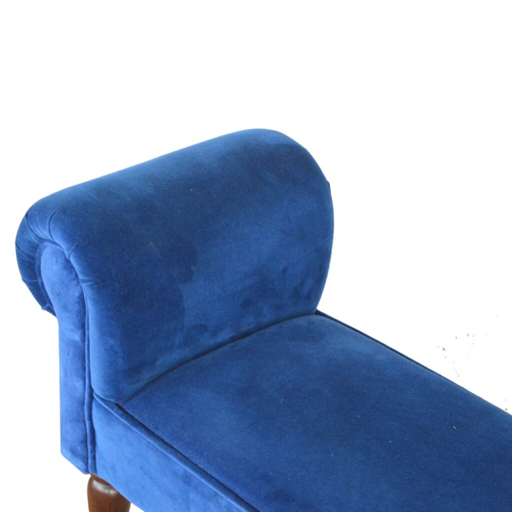Royal Blue Velvet Bench - Image 6