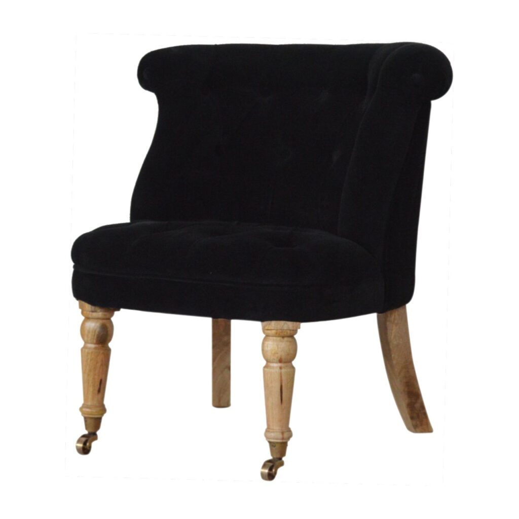 Black Velvet Accent Chair - Image 3