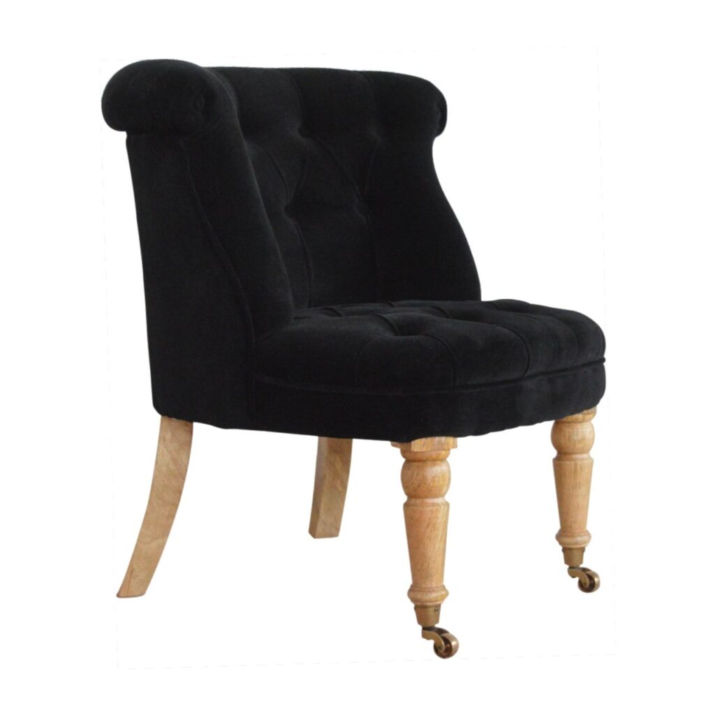 Black Velvet Accent Chair - Image 2