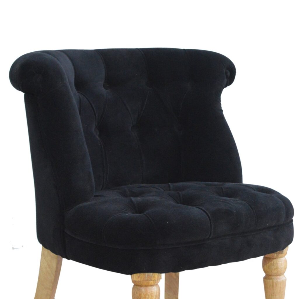 Black Velvet Accent Chair - Image 4
