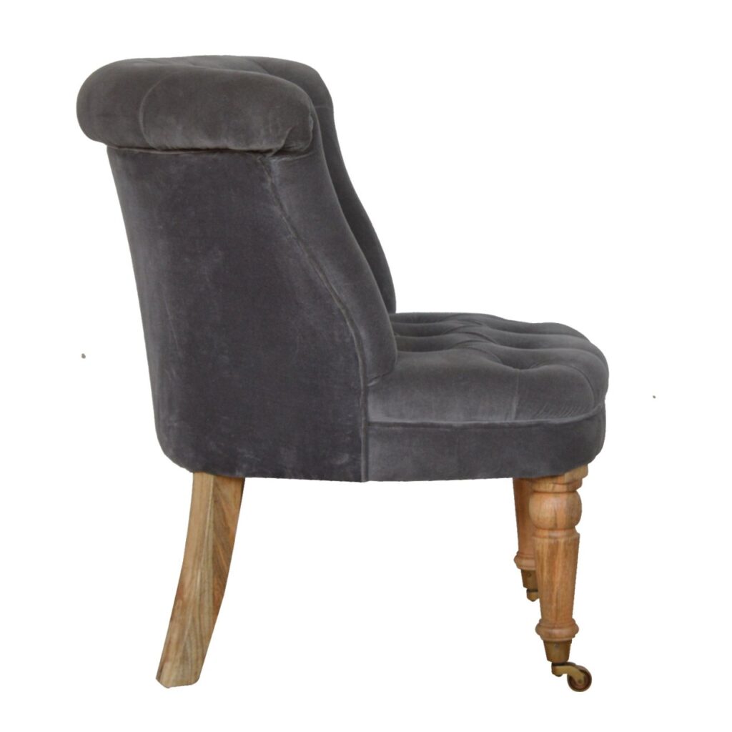Grey Velvet Accent Chair - Image 8