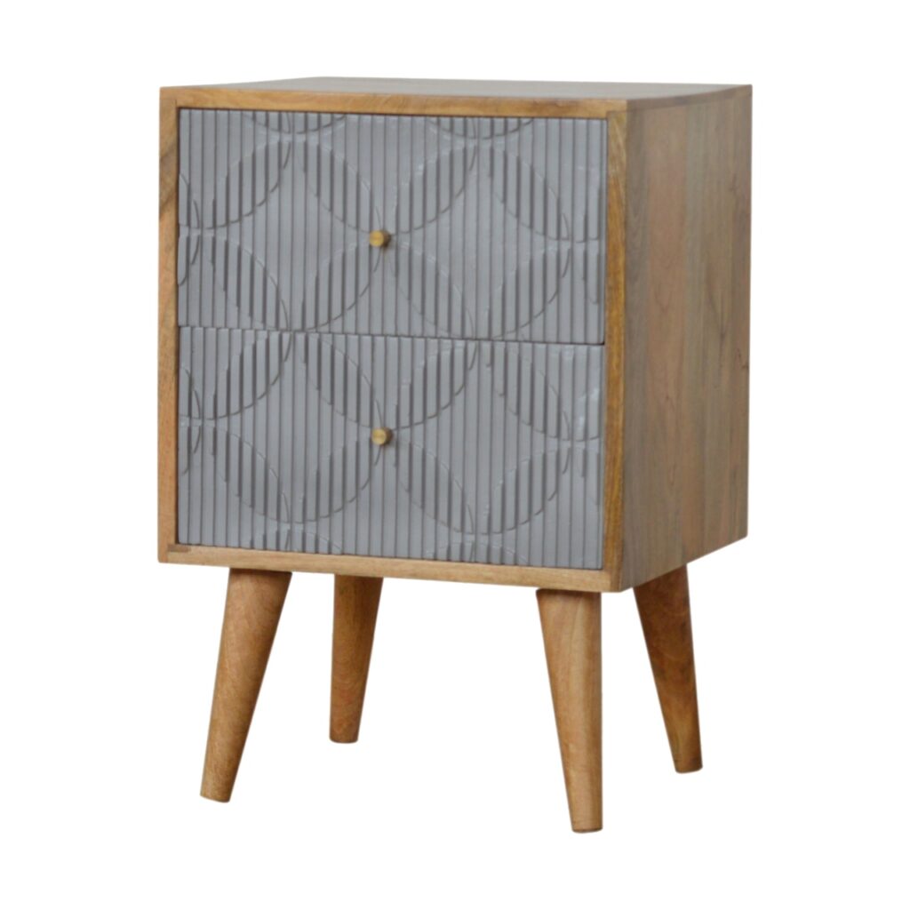 Geometric Carved Bedside - Image 2