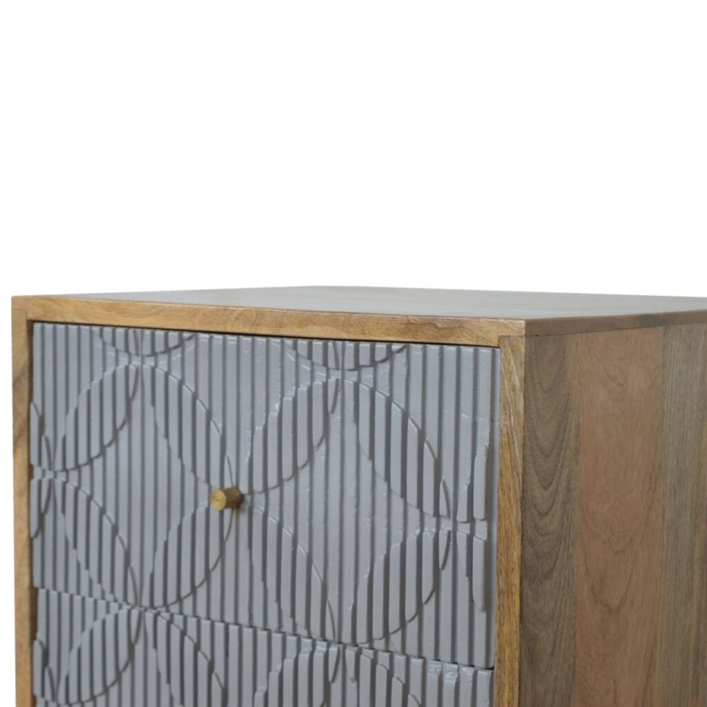 Geometric Carved Bedside - Image 7