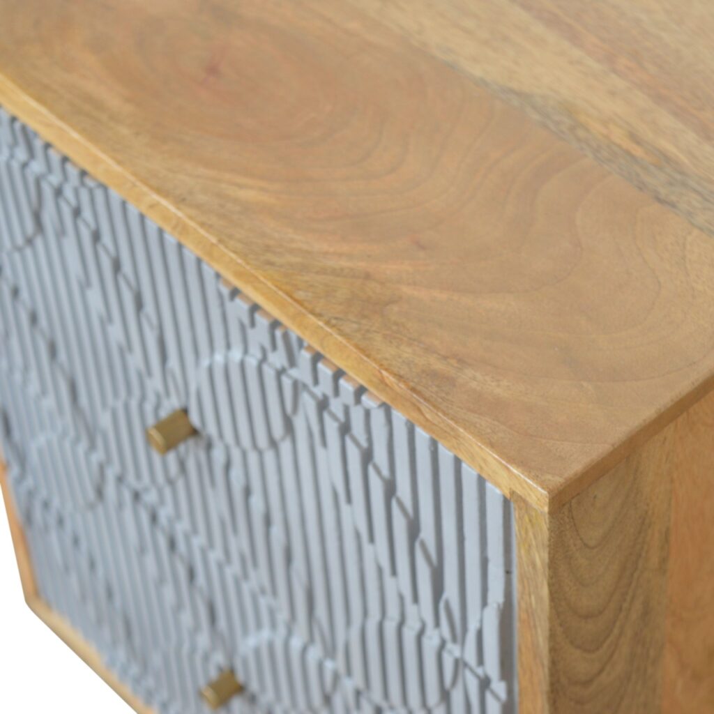 Geometric Carved Bedside - Image 4