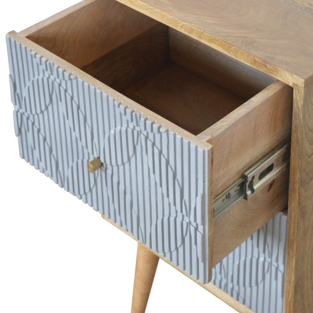 Geometric Carved Bedside - Image 5