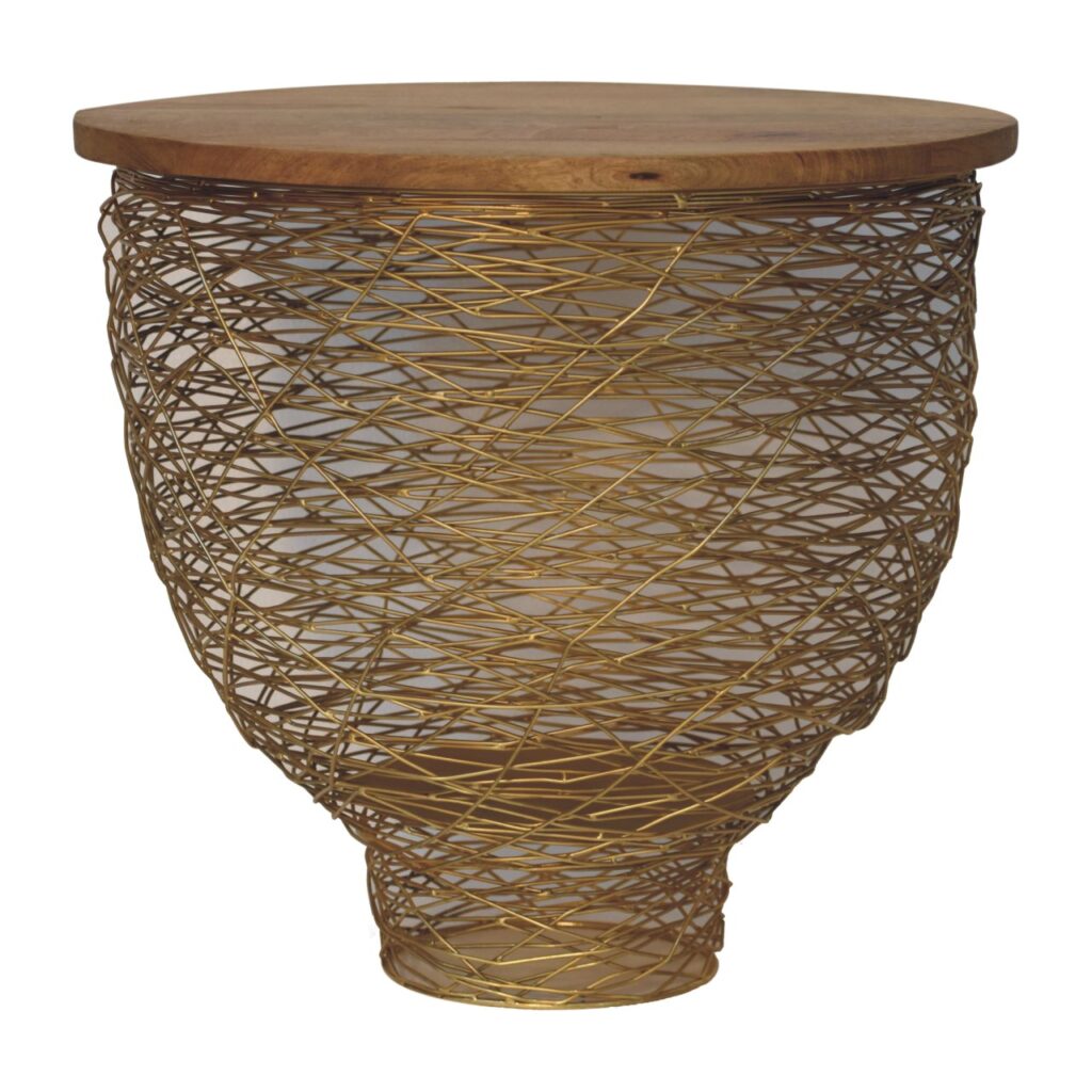 Netted Metal Side Table - Image 2