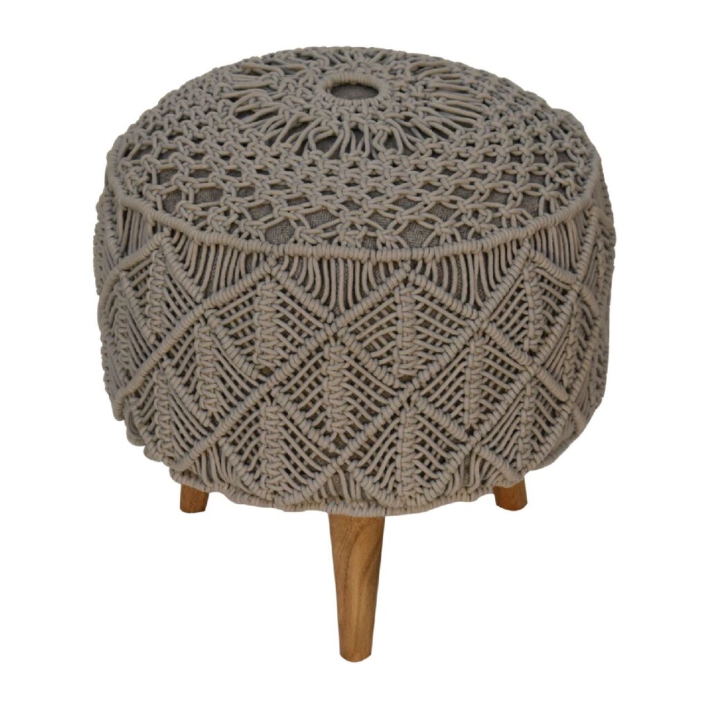 Crotchet Grey Footstool - Image 3