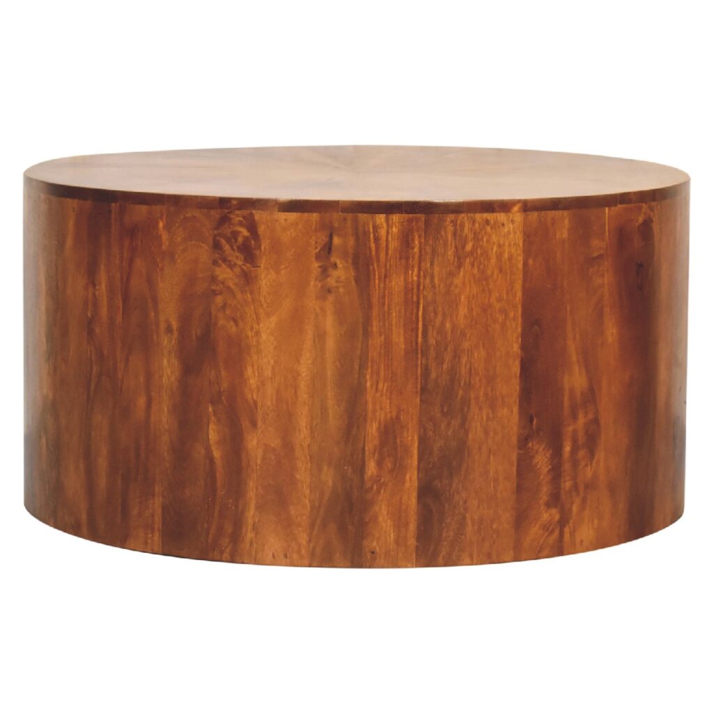 Chestnut Round Wooden Coffee Table - Image 2