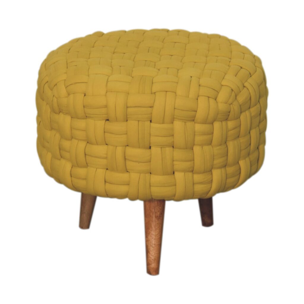 Mustard Tube Footstool - Image 3