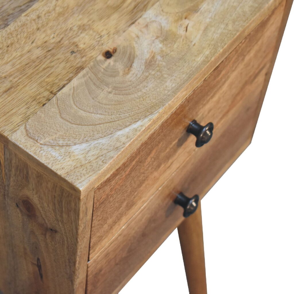 Mini 2 Drawer Oak-ish Bedside - Image 6