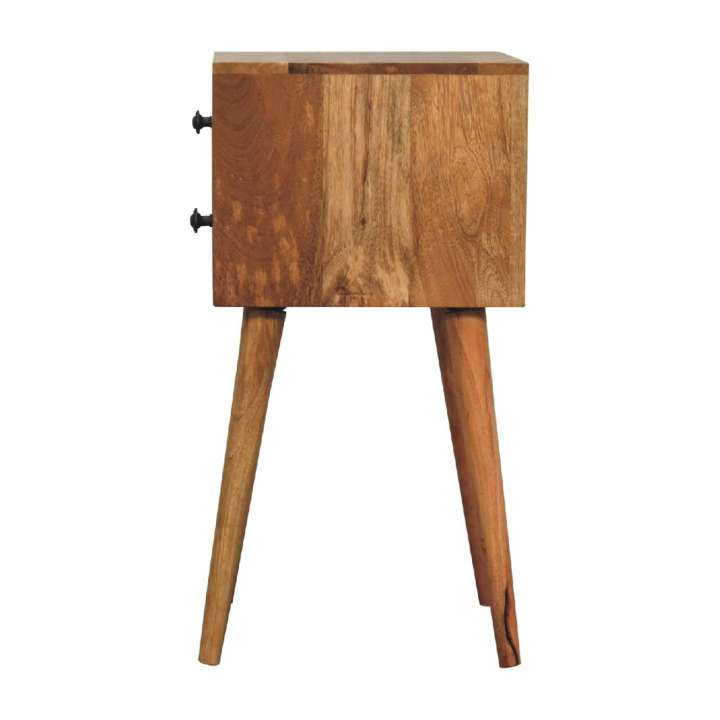Mini 2 Drawer Oak-ish Bedside - Image 9