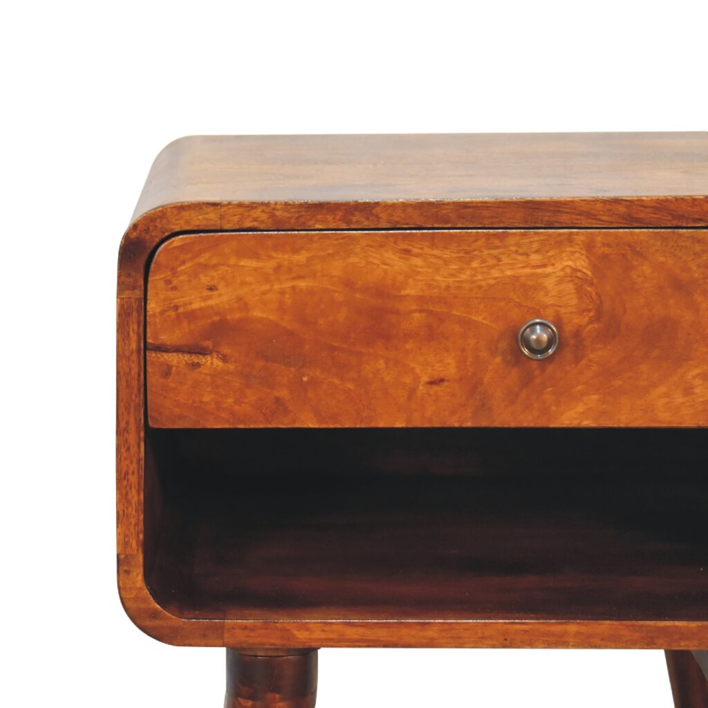 Curve Open Slot Chestnut Bedside - Image 5