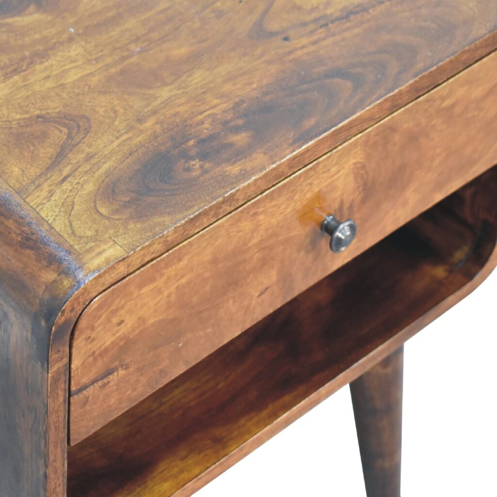 Curve Open Slot Chestnut Bedside - Image 6
