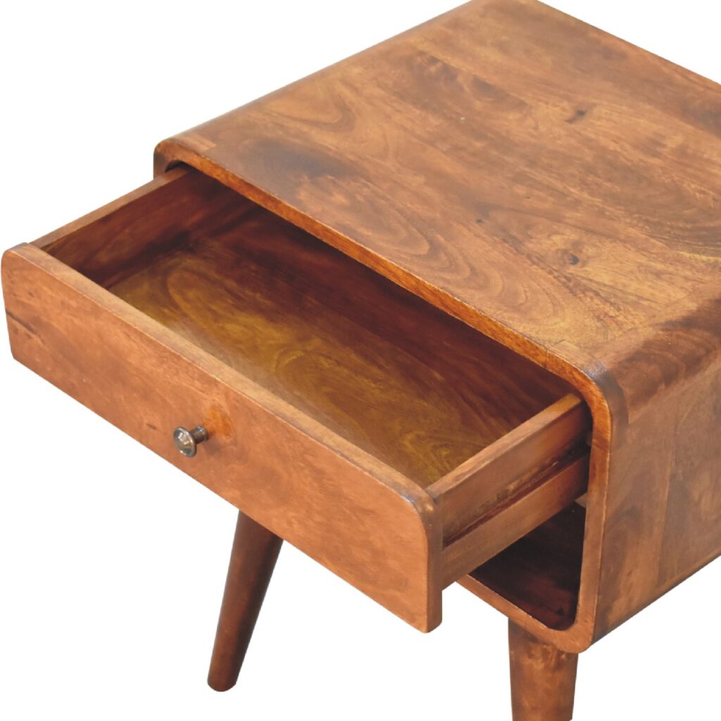 Curve Open Slot Chestnut Bedside - Image 7