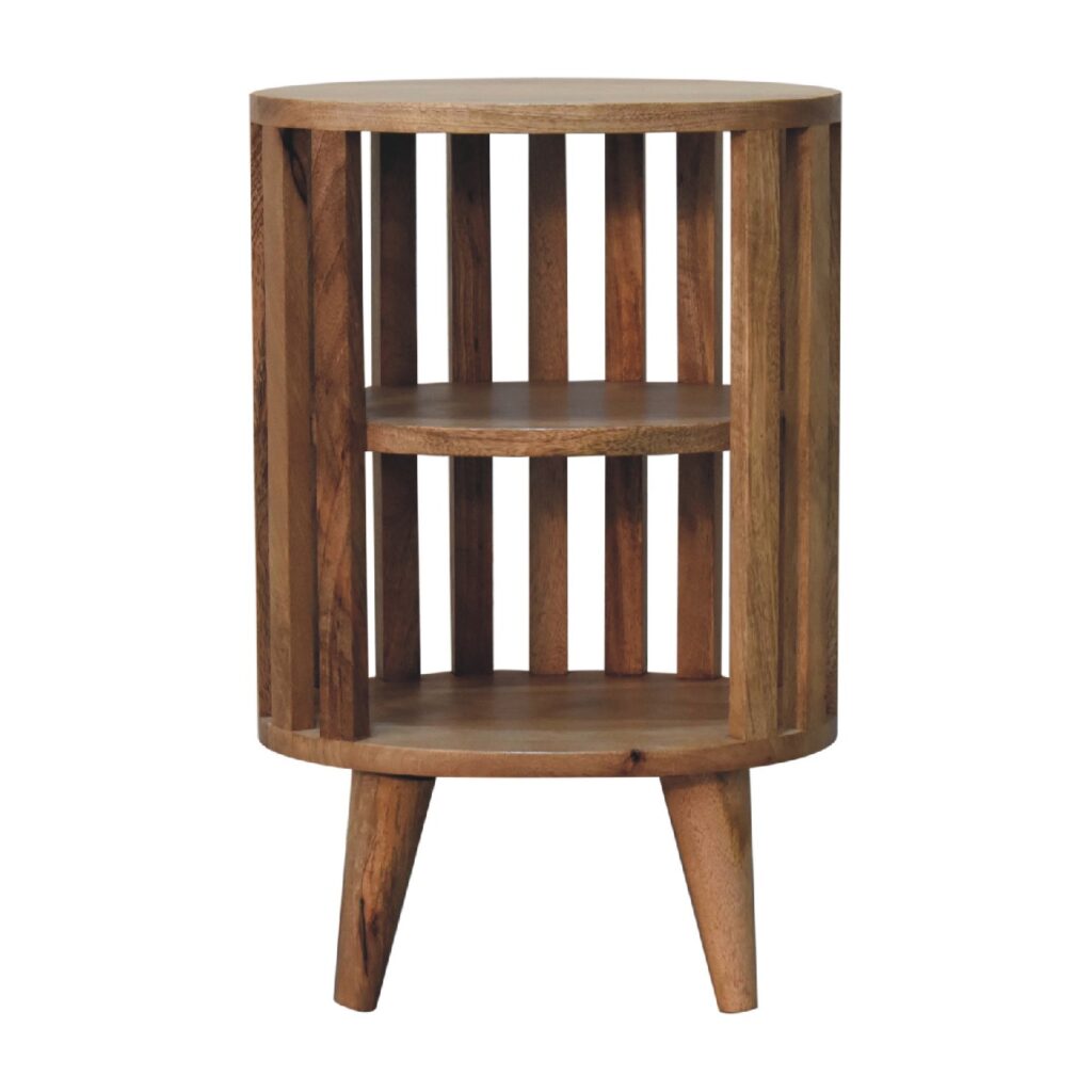 Ariella Double Shelf Oak-ish Bedside - Image 2