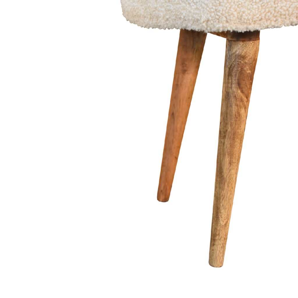 Cream Boucle Nordic Bench - Image 9