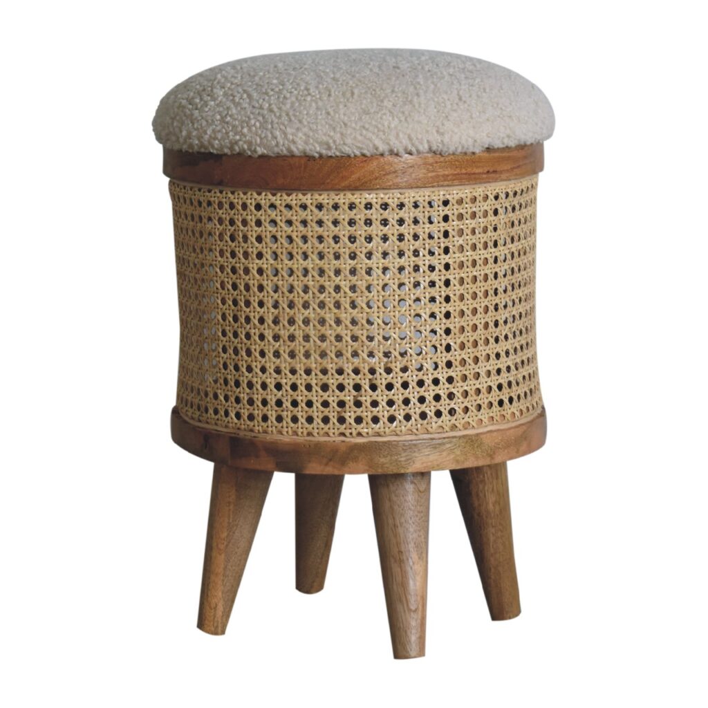 Cream Boucle Larissa Footstool - Image 2