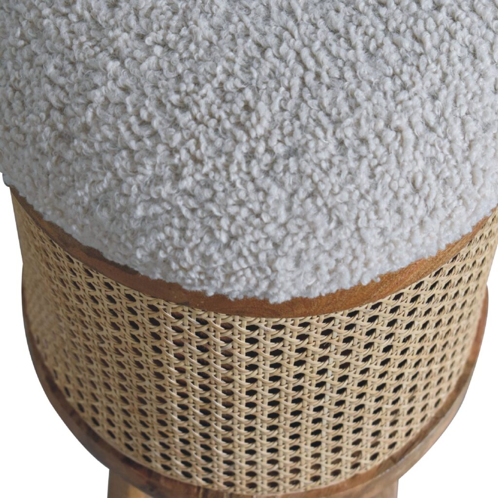 Cream Boucle Larissa Footstool - Image 5