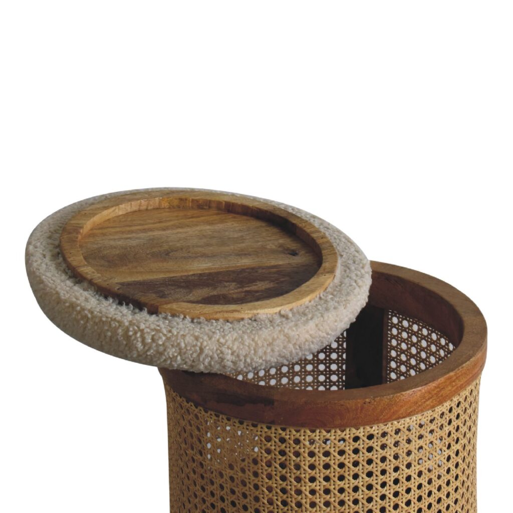 Cream Boucle Larissa Footstool - Image 6