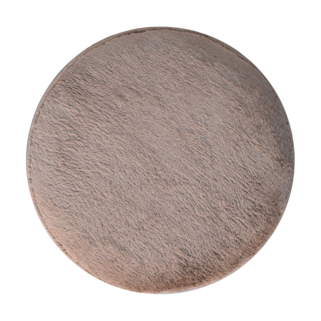 Mocha Faux Fur Round Ball Footstool - Image 9