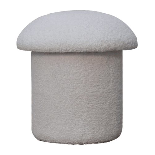 White Boucle Mushroom Footstool - Image 8