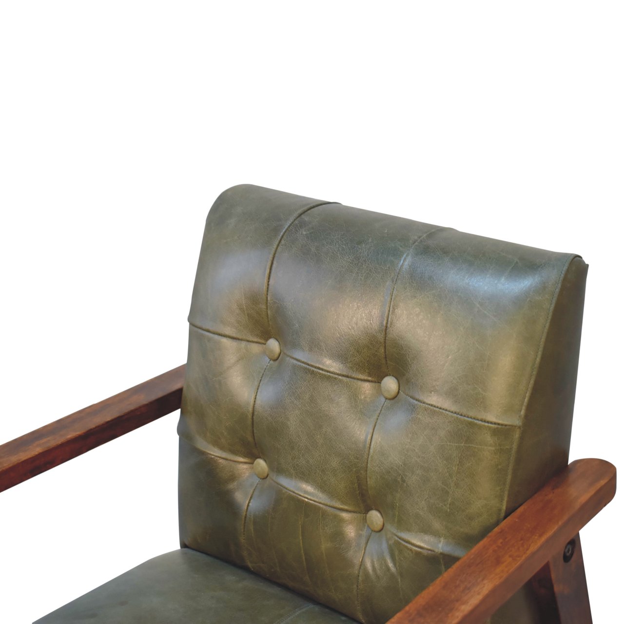 Olive Buffalo Leather Chair - Image 8