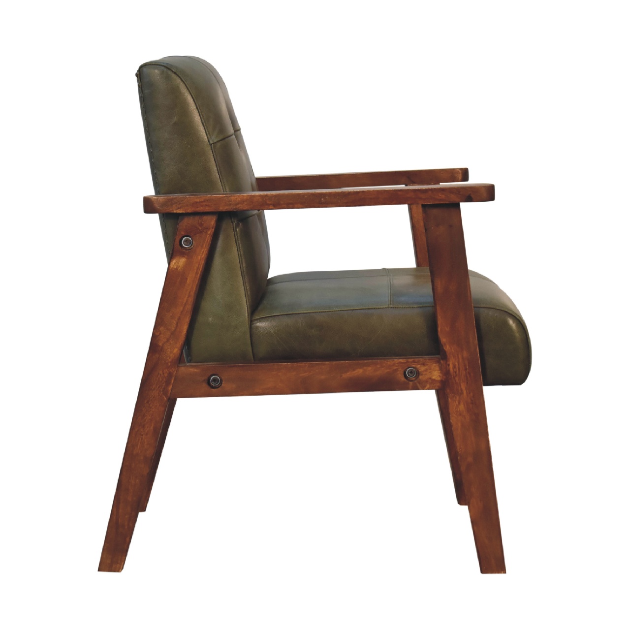 Olive Buffalo Leather Chair - Image 9