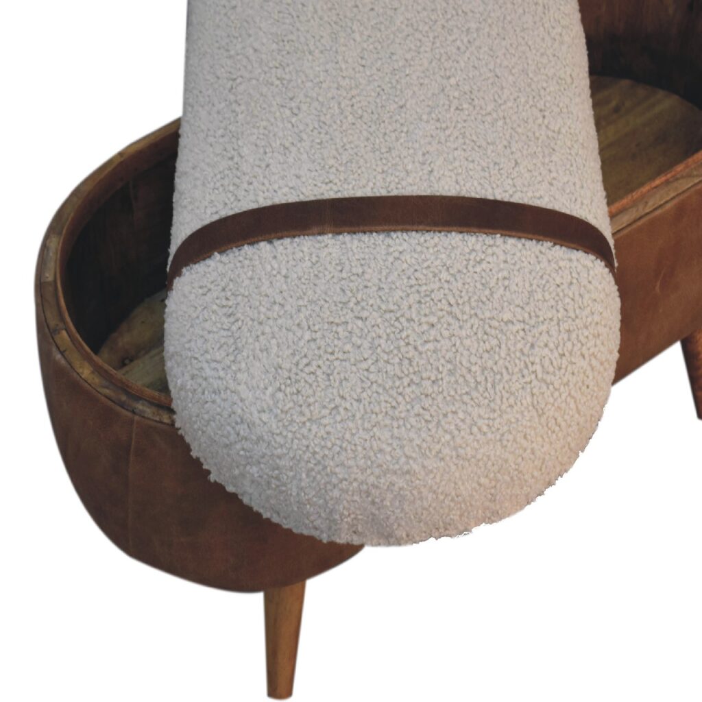 Tan Buffalo Boucle Nordic Bench - Image 7