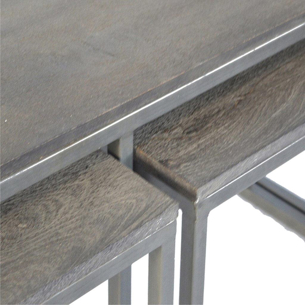 Set of 3 Iron Base Tables - Image 4