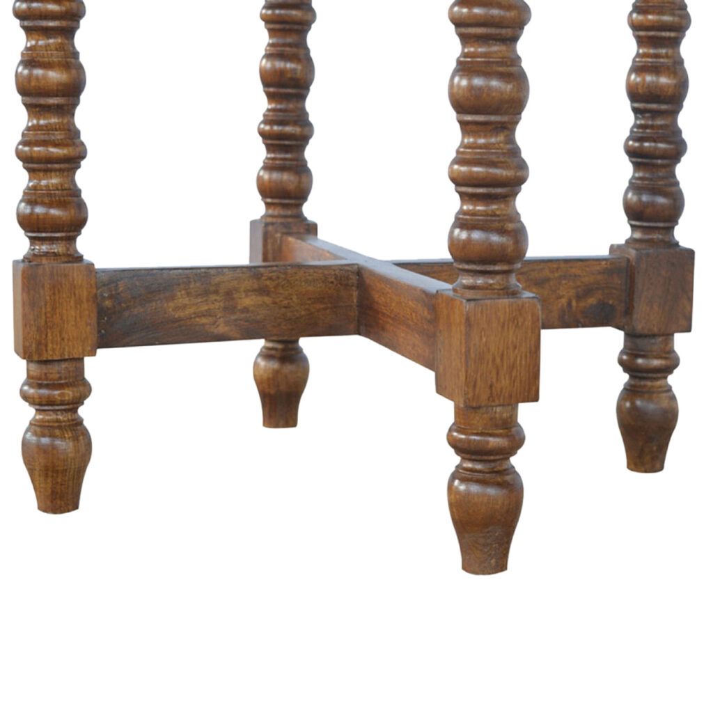 Mango Wood Small Round Tea Table - Image 7
